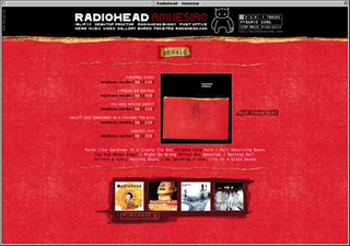 Radiohead online presence, circa Amnesiac. (Photo courtesy Robin Bechtel, Jennifer Bird, and Lauren Goldberg)